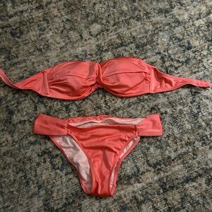 victorias secret Coral Swimwear set 34B
